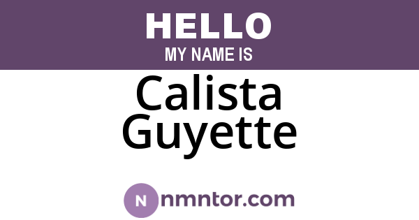 Calista Guyette