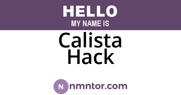 Calista Hack