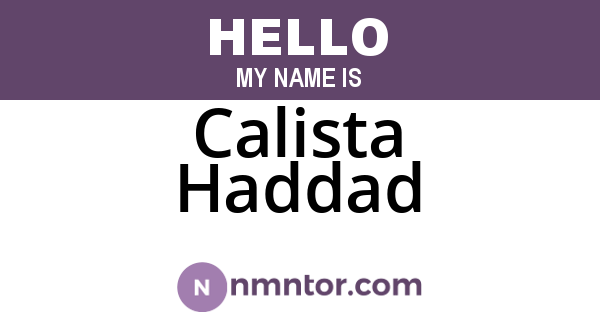 Calista Haddad