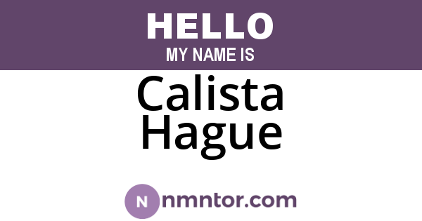 Calista Hague