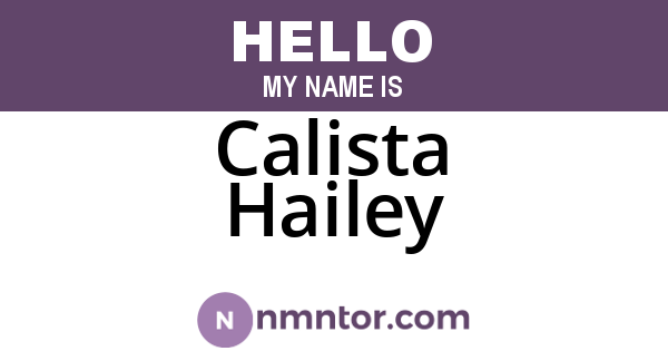 Calista Hailey