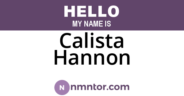 Calista Hannon