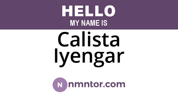 Calista Iyengar