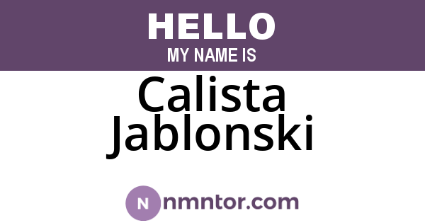 Calista Jablonski