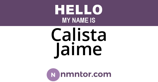 Calista Jaime