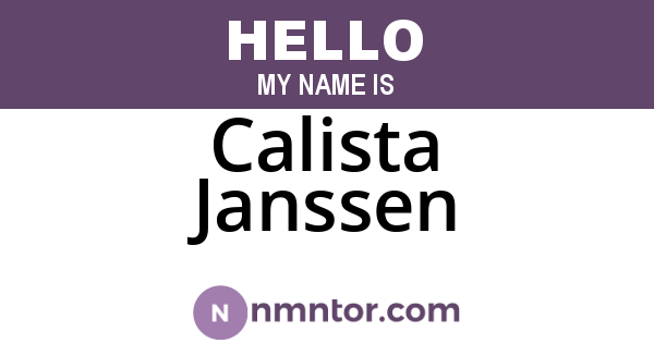 Calista Janssen