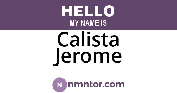 Calista Jerome
