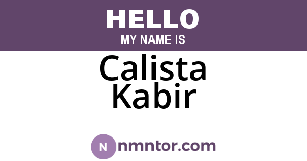 Calista Kabir