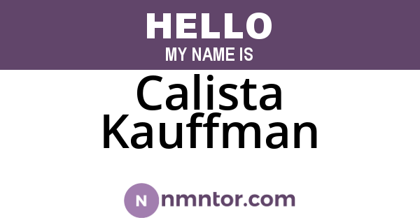 Calista Kauffman