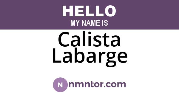 Calista Labarge