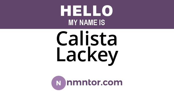 Calista Lackey