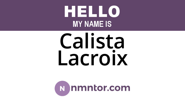 Calista Lacroix