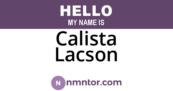 Calista Lacson
