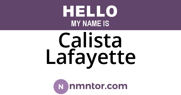 Calista Lafayette