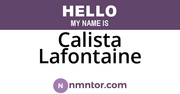 Calista Lafontaine