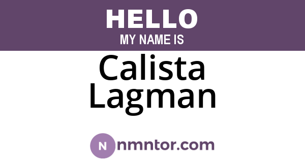 Calista Lagman