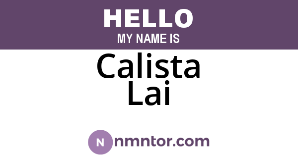 Calista Lai