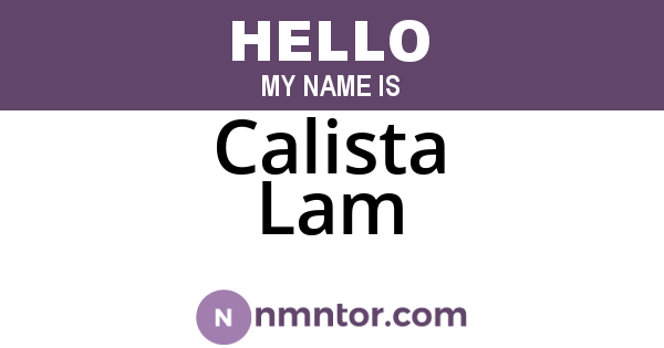 Calista Lam