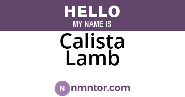 Calista Lamb