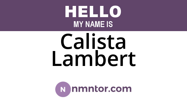 Calista Lambert