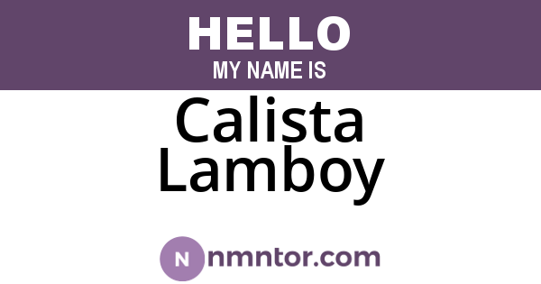 Calista Lamboy