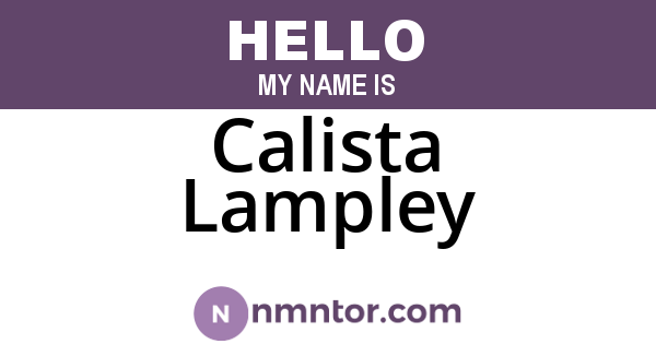 Calista Lampley