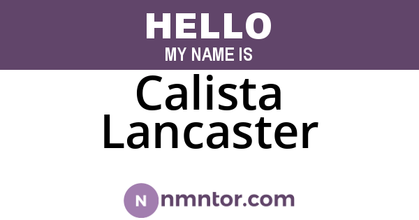 Calista Lancaster