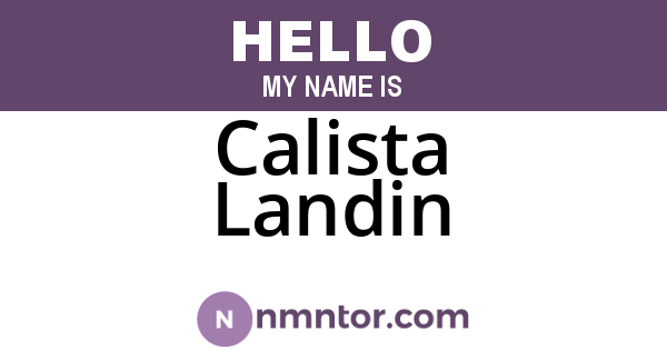 Calista Landin