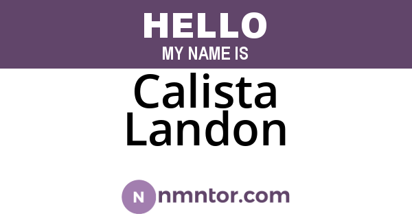 Calista Landon