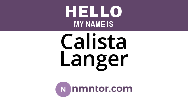 Calista Langer