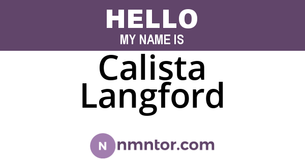 Calista Langford