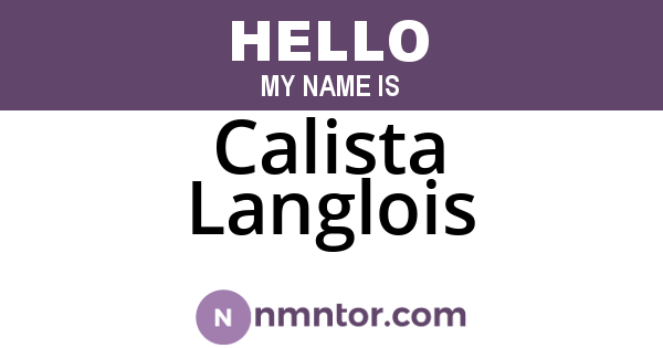 Calista Langlois