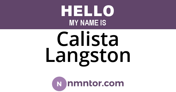 Calista Langston