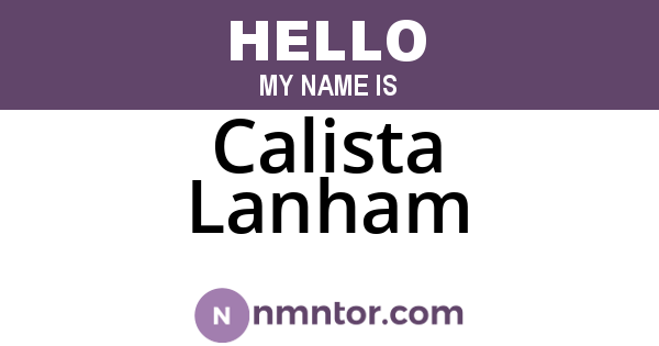 Calista Lanham