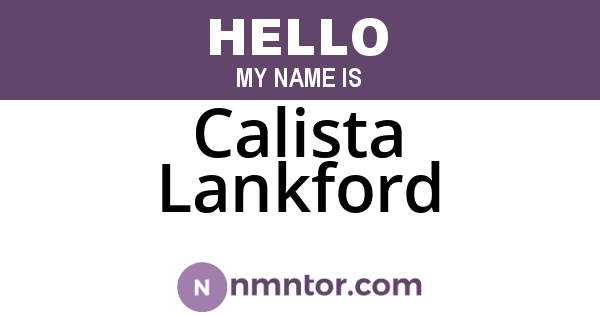 Calista Lankford