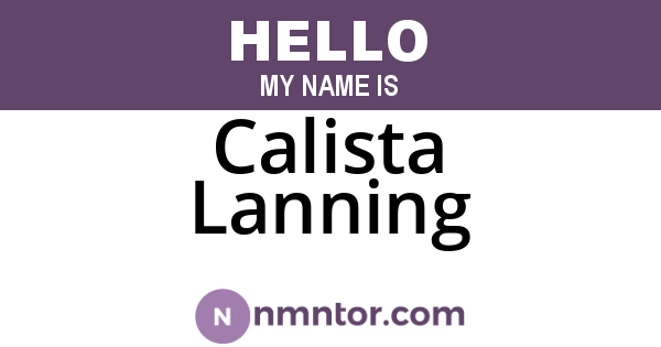 Calista Lanning