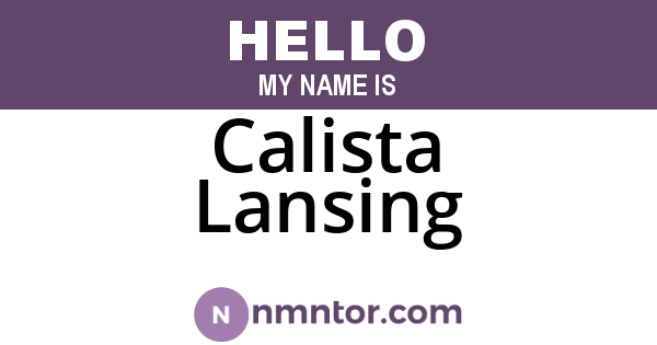 Calista Lansing