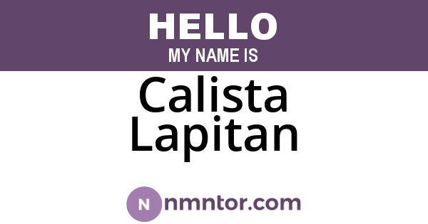 Calista Lapitan