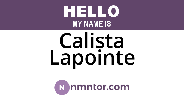 Calista Lapointe