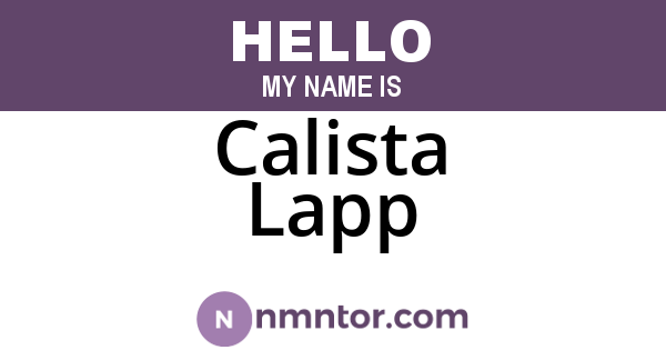 Calista Lapp