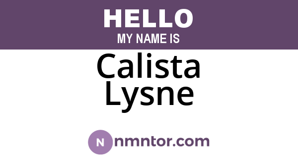 Calista Lysne