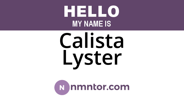 Calista Lyster