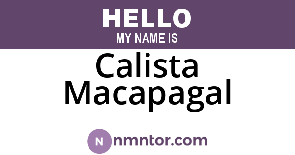 Calista Macapagal