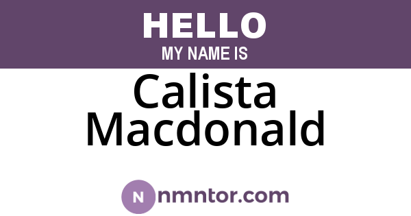 Calista Macdonald