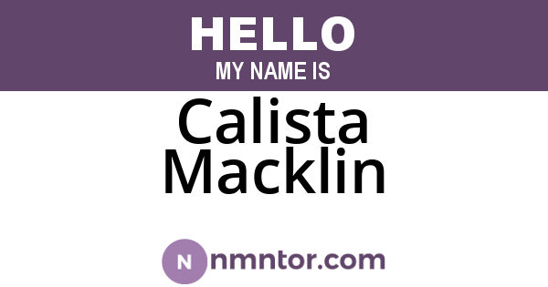 Calista Macklin