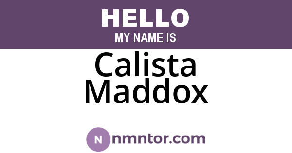 Calista Maddox