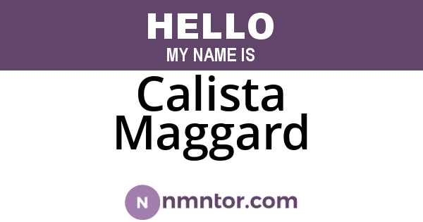 Calista Maggard