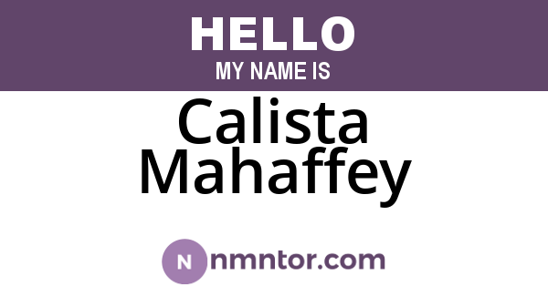 Calista Mahaffey