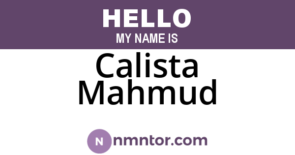 Calista Mahmud
