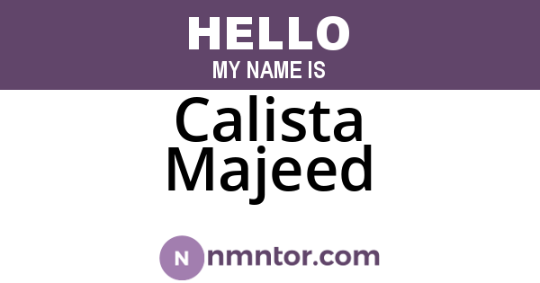 Calista Majeed